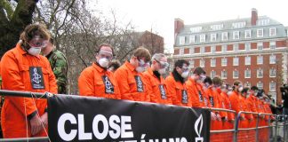 ‘Close Down Guantanamo’ protest outside the US embassy in London