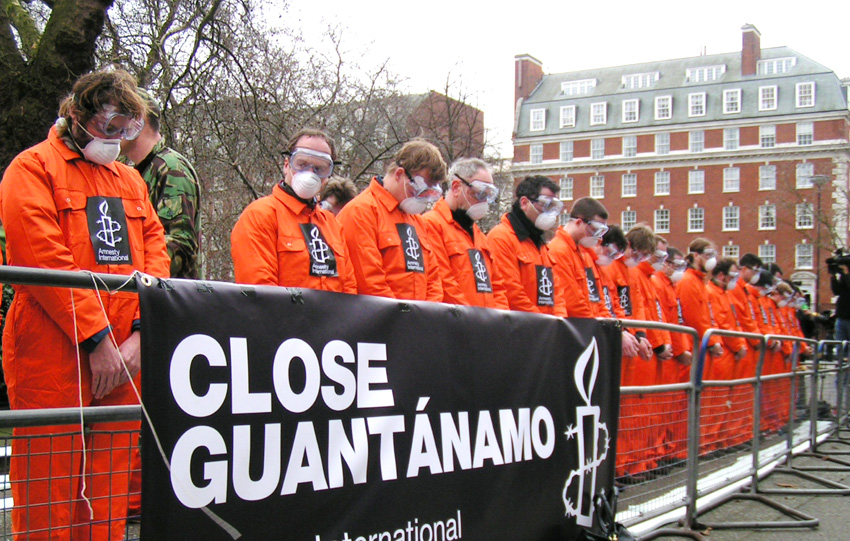 ‘Close Down Guantanamo’ protest outside the US embassy in London