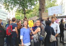 Junior doctors demonstrating in Westminster Square after the employers cancelled their consultation meeting