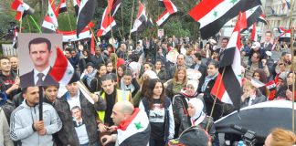 Syrians in London show their support for President Assad