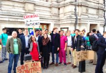 Junior doctors demonstrating in Westminster on September 28th. They intend to march on Parliament on Saturday October 17th