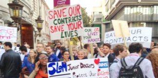 Junior doctors rally in Westminster last Monday