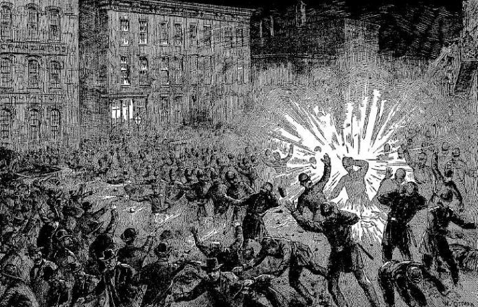 May 4 1886 in Chicago’s Haymarket Square – armed confrontation during a meeting for the 8-hour day