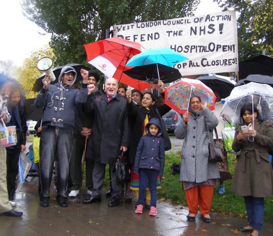 Ealing North Labour MP STEPHEN POUND joined the mass picket of Ealing Hospital to stop the closures
