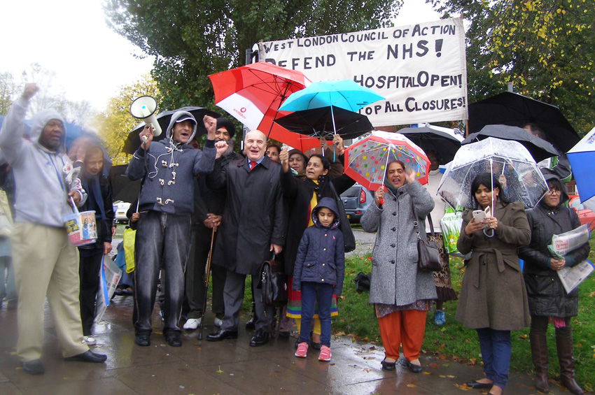 Ealing North Labour MP STEPHEN POUND joined the mass picket of Ealing Hospital to stop the closures