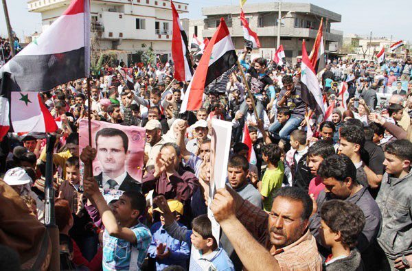 Syrians demonstrate in support of President Assad in Tartous