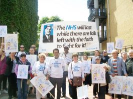 East London GPs marching last June against GP surgery closures