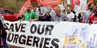 Marching in Tower Hamlets against the closure of GP surgeries