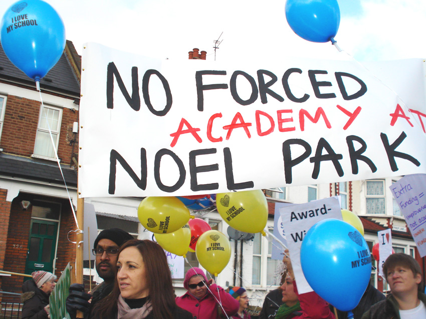 Battling against an imposed academy in Haringey – Osborne is proposing 500 more academies