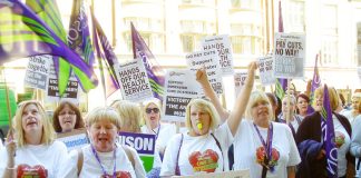 Doncaster carers during their 90 days of strike action last year against privateer Care UK