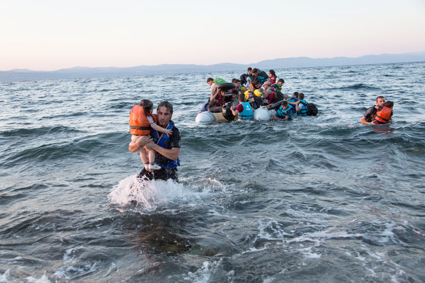 Refugees arriving on the Greek island of Lesbos. Photo © UNHCR/Andrew McConnell