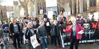 300 trade unionists and council housing campaigners descended on parliament yesterday to demand that the Housing and Planning Bill 2015 is scrapped