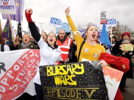 Confident student nurses defending their bursaries