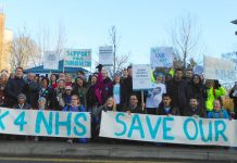 A 200-strong picket line at Northwick Park Hospital in Harrow