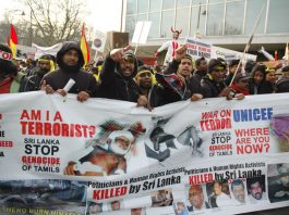 Demonstration in London in January 2009 against the Sri Lankan army massacre of Tamil civilians