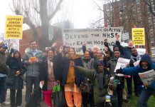 Yesterday’s lively mass picket of Ealing Hospital of over 50 local residents, health workers and supporters to stop department closures