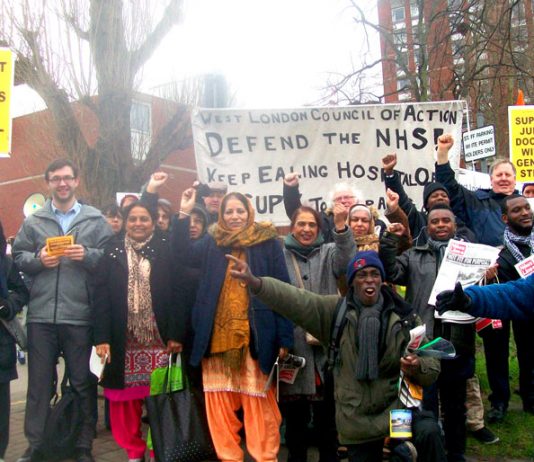 Last Friday’s mass picket of Ealing Hospital demanding the A&E be kept open and the Maternity Department be re-opened