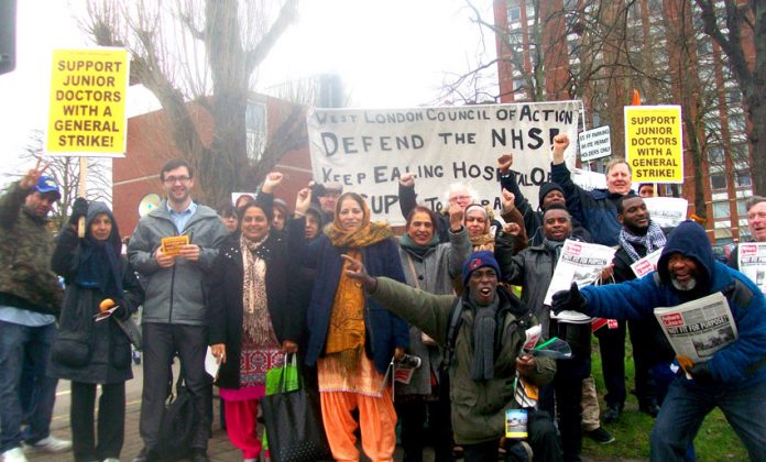 Last Friday’s mass picket of Ealing Hospital demanding the A&E be kept open and the Maternity Department be re-opened