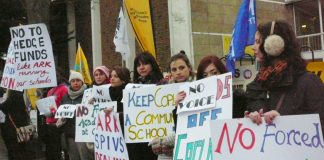 Demonstration in Wembley against Copland Community School being forced to become an Academy