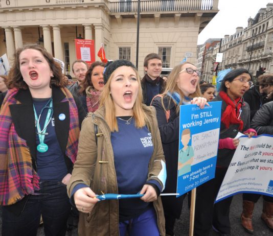 Junior doctors on the march last Saturday – they are furious at the government’s attempt to impose unsafe, unfair contracts