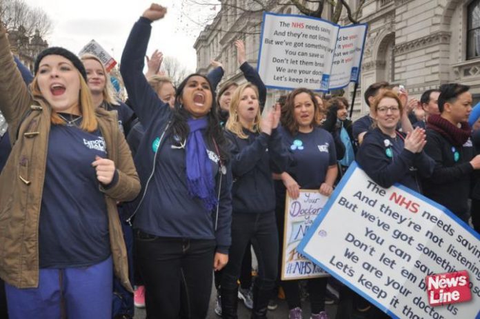 Defiant junior doctors at Downing Street on February 6th are determined to beat Health Secretary Hunt’s attempt to dictate their contract