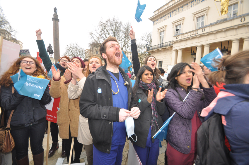Junior doctors out in force on a demonstration three days before their last strike on February 10th – this time they are out for 48 hours