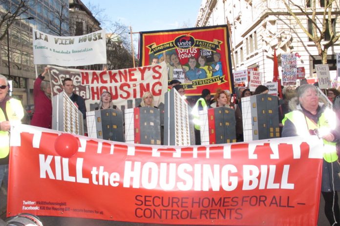 March in London earlier this month against the Housing Bill
