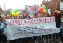 Over 1,500 supporters of the occupation of Carnegie Library marched through Brixton on Saturday demanding it be kept open