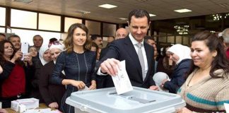 President ASSAD and his wife ASMA vote in Damascus