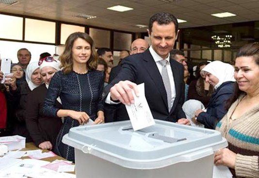 President ASSAD and his wife ASMA vote in Damascus