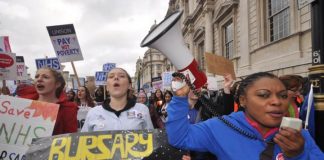 Student nurses fighting against the abolition of bursaries by the Tory government