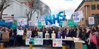 Hundreds turned out to picket at King’s College Hospital in Camberwell