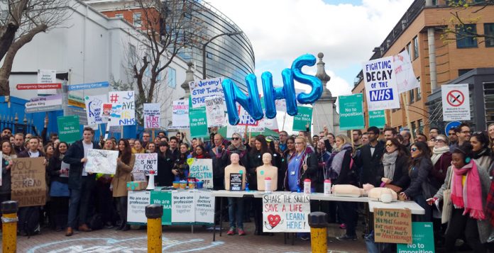 Hundreds turned out to picket at King’s College Hospital in Camberwell