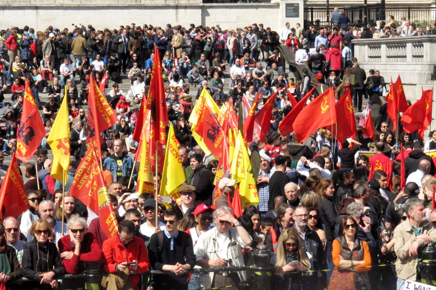 A section of the rally in Trafalgar Square