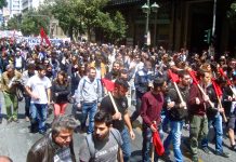 Strikers march in Athens on Saturday