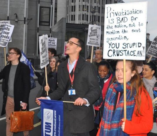 London march against forced academy privatisation