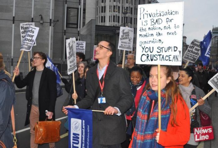 London march against forced academy privatisation