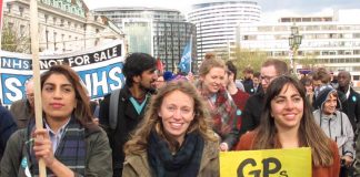 GPs taking part in a demonstration of junior doctors