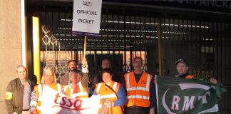 Picket line at King’s Cross station during the last tube strike last year – the safety of passengers is the primary concern of the union