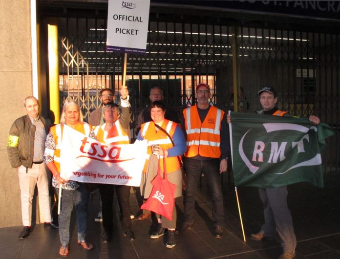 Picket line at King’s Cross station during the last tube strike last year – the safety of passengers is the primary concern of the union