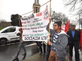 Young Socialists marched against slave labour in February