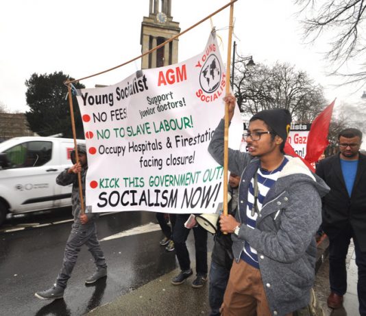 Young Socialists marched against slave labour in February