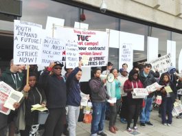 YS lobby of last year’s TUC Congress against slave labour conditions and for proper jobs for youth