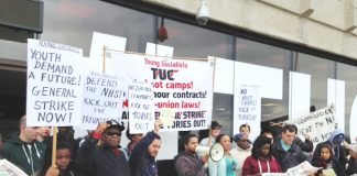 YS lobby of last year’s TUC Congress against slave labour conditions and for proper jobs for youth