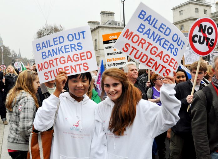 Students demonstrate against bankers’ bailouts – a new crash and new rescue attempt impending, says Adam Smith Institute