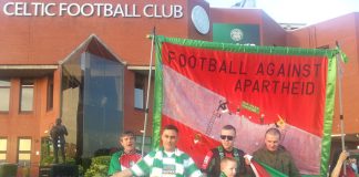 Celtic supporters flew the Palestinian flag both outside and inside the ground last Wednesday evening