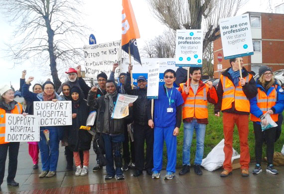 West London Council of Action campaigning to save Ealing Hospital’s A&E – picketing alongside junior doctors during their last strike
