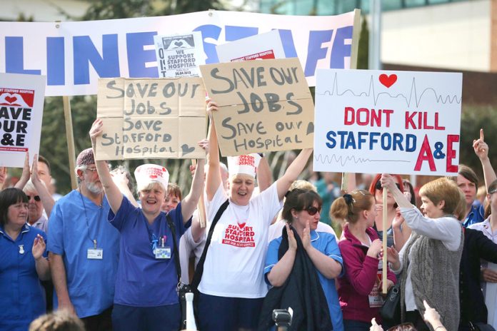 Thousands marched through Stafford to demand their A&E is open 24 hours seven days a week