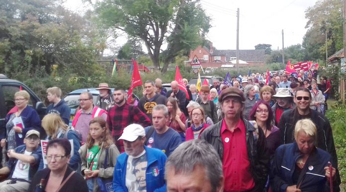 On the 102nd anniversary of the Burston strike over 1,000 marched to a rally that was addressed by Labour leader Corbyn
