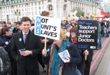 Doctors and teachers march against Hunt’s attempts to impose a contract on the junior doctors – now the teachers are under heavy attack from the May government and its attempts to bring back the eleven plus